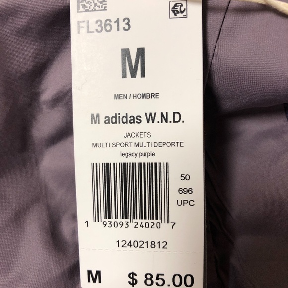 Adidas W.N.D Mens Long Sleeve 1/2 Zip Pullover Jacket Purple FL3613 NEW Sz M - Picture 5 of 5